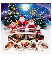 Ameri конфеты шоколадные Санта Клаусы Новогодняя упаковка 250 гр