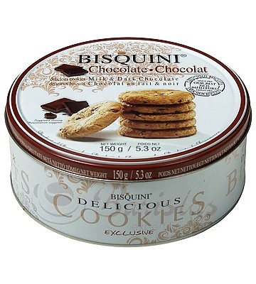Bisquini печенье с кусочками Молочного и Темного шоколада 150 г жб