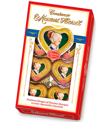 Reber Mozart шоколадные сердечки Constanze Mozart Heart 80 г