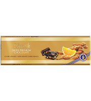 Lindt Swiss Premium Горький шоколад с Апельсином и Миндалем 300 г