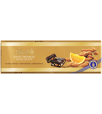 Шоколад Lindt Swiss Premium Горький с Апельсином и Миндалем 300 г