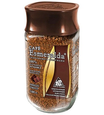 Cafe Esmeralda Баварский Шоколад ароматизированный растворимый кофе 100 г